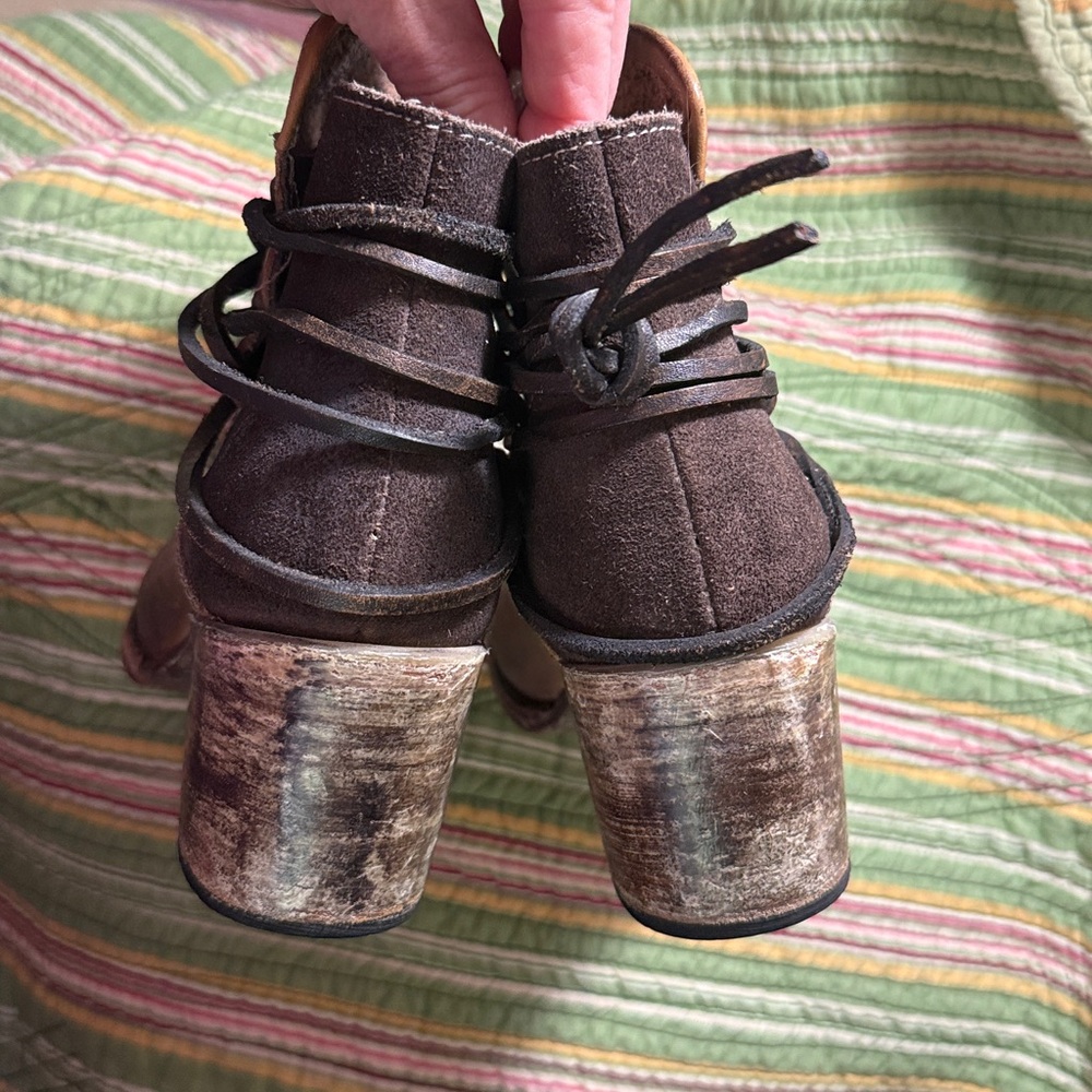 FreeBird Boot Steve Madden booties - all leather - tie up distressed‎ 8 *read - Picture 5 of 11